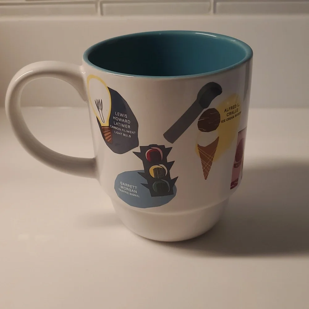 DesignWorks Ink Ceramic Mug with Blue Interior - Picture 2 of 4